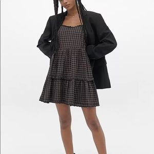 Urban Outfitters Plaid Scallop Mini Dress